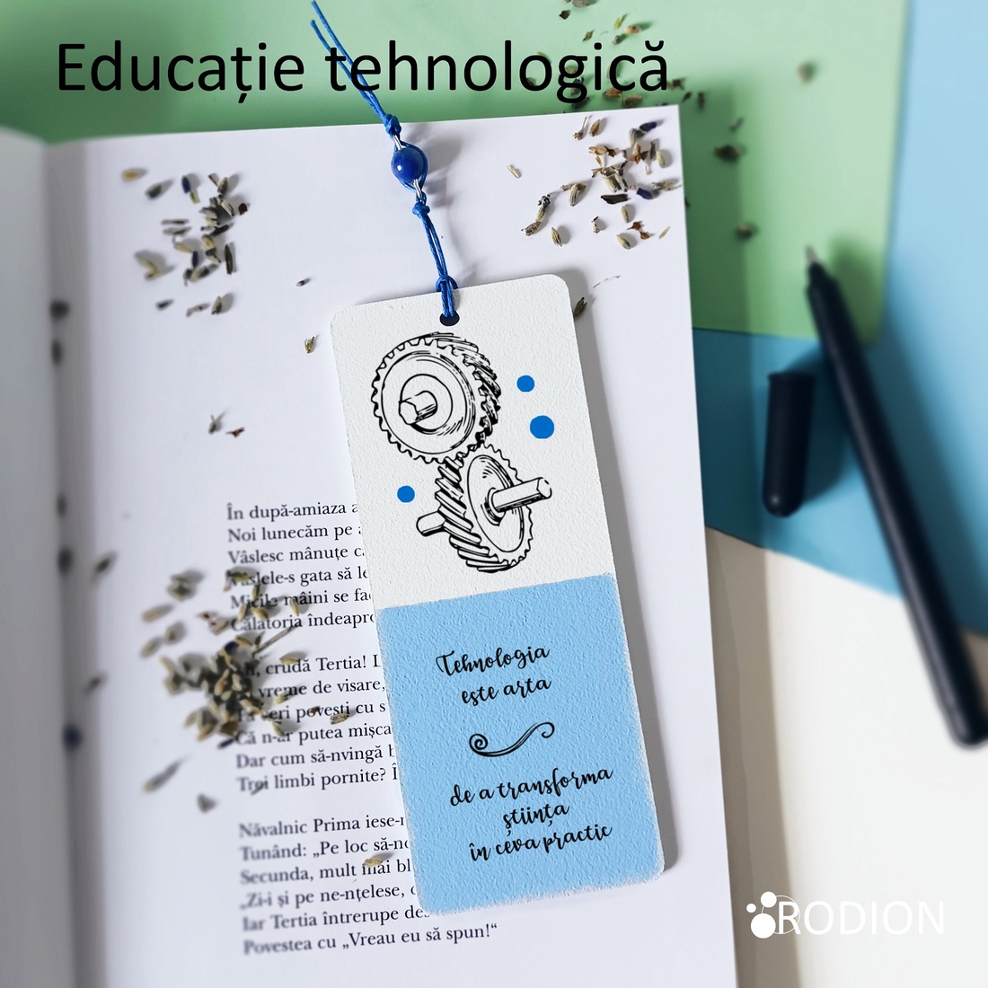 Semn de carte EDUCATIE TEHNOLOGICA cadru didactic personalizat cu mesaj lucrat manual - cărți și creații cu tematică muzicală, cadouri - semn de carte - Artynos.ro