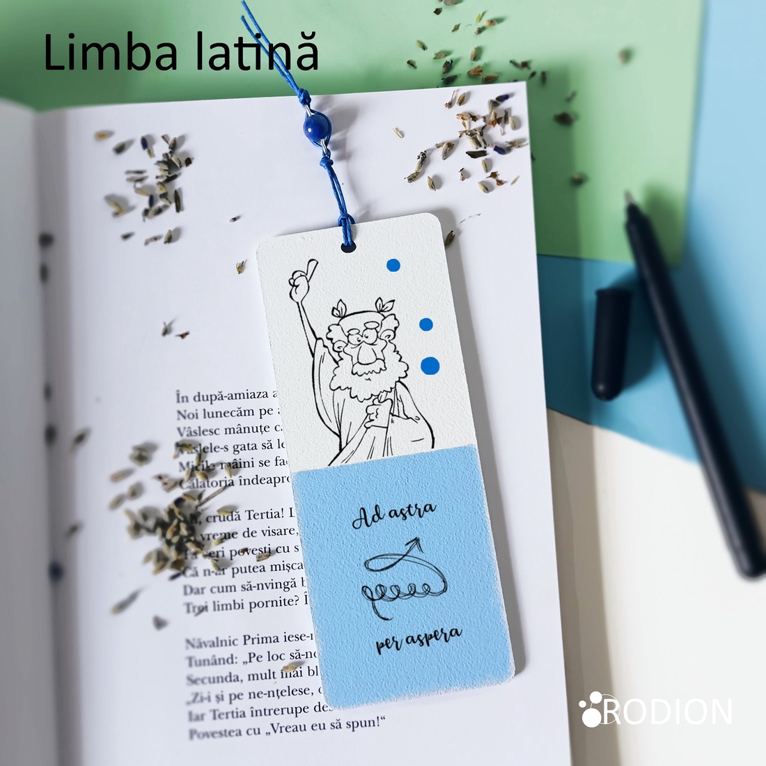 Semn de carte LIMBA LATINA cadru didactic personalizat cu mesaj lucrat manual - cărți și creații cu tematică muzicală, cadouri - semn de carte - Artynos.ro