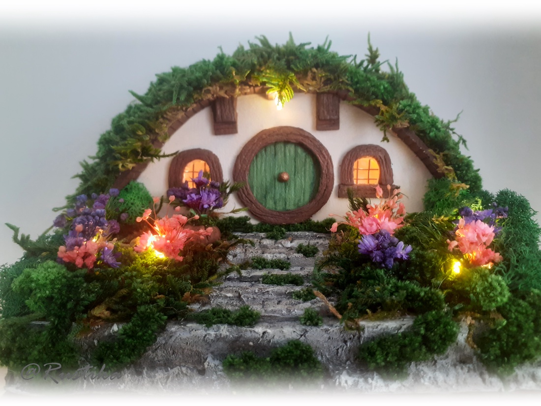 Căsuță hobbit miniaturală, Decor hobbit, Diorama casa hobbit - casă & stil de viață - accesorii pentru decorat casa - ornamente - Artynos.ro