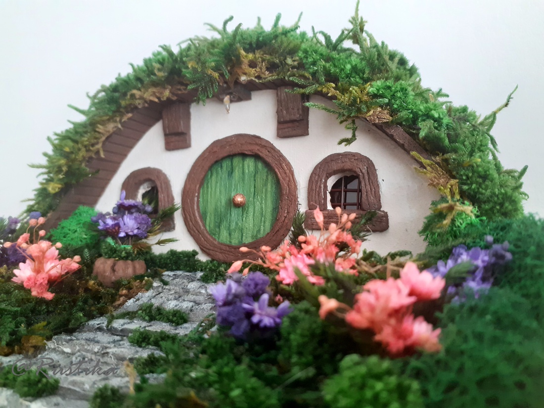 Căsuță hobbit miniaturală, Decor hobbit, Diorama casa hobbit - casă & stil de viață - accesorii pentru decorat casa - ornamente - Artynos.ro