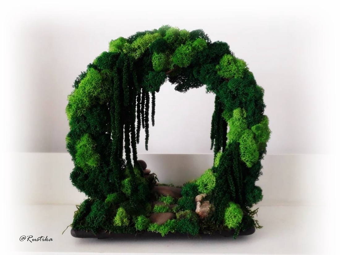 Moon Gate vegetal, Poarta lunii, Grădină zen, Decor muschi - casă & stil de viață - accesorii pentru decorat casa - decorațiuni de masă și decorațiuni pentru rafturi  - bonsai, bonsai boluri, bonsai copac - Artynos.ro