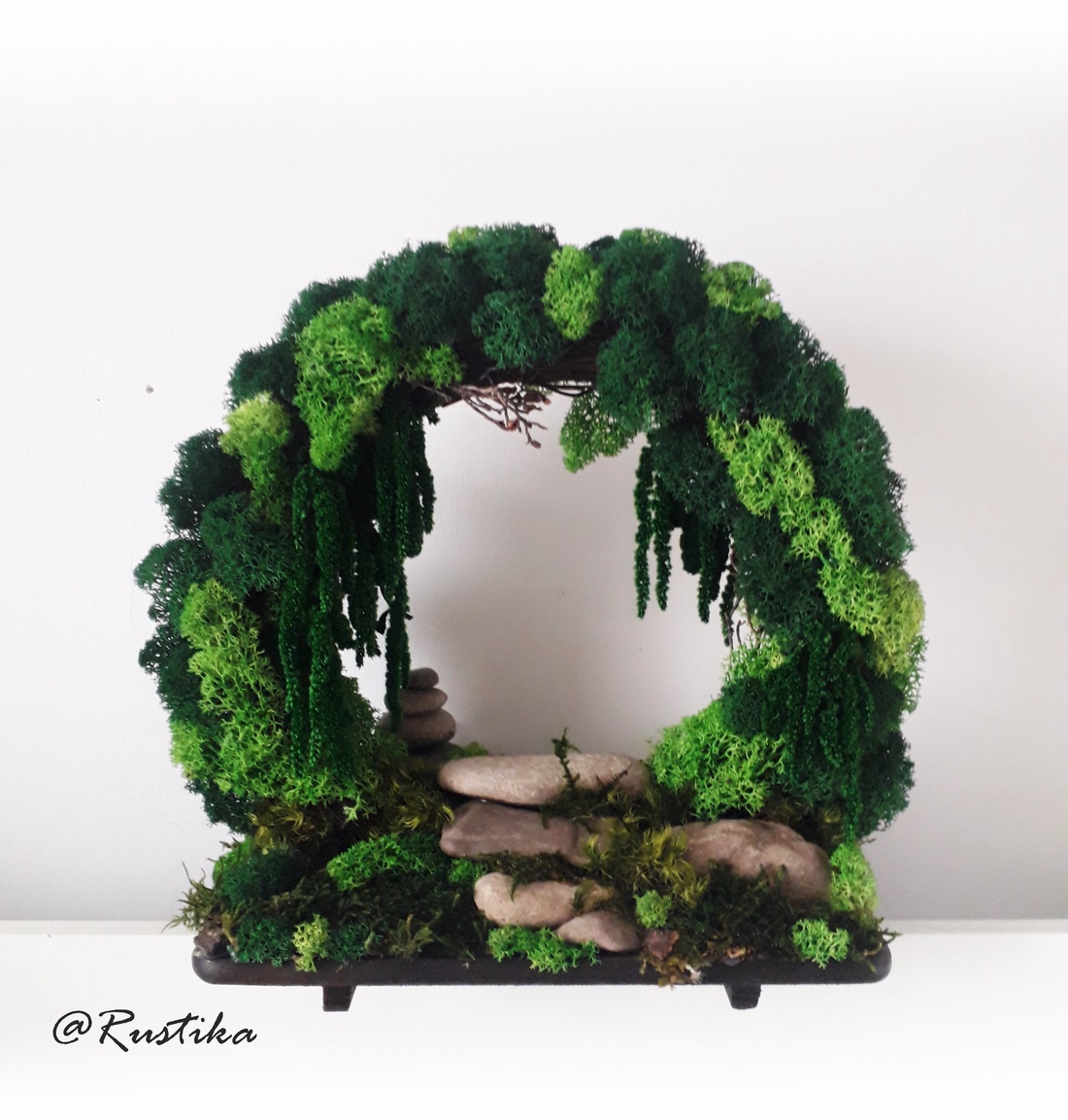 Moon Gate vegetal, Poarta lunii, Grădină zen, Decor muschi - casă & stil de viață - accesorii pentru decorat casa - decorațiuni de masă și decorațiuni pentru rafturi  - bonsai, bonsai boluri, bonsai copac - Artynos.ro