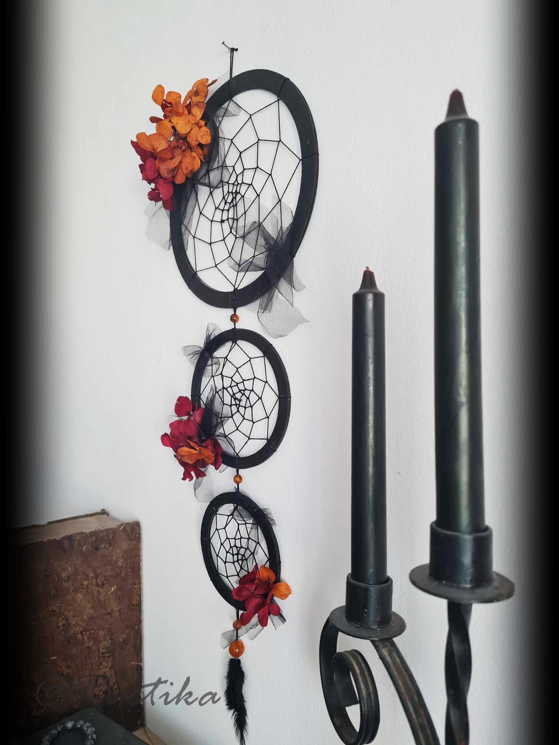 Decor de perete culori toamnă, Decor gotic-romantic, Dream catcher - casă & stil de viață - accesorii pentru decorat casa - decorațiuni de pereți, decorațiuni suspendate - capcană de vise - Artynos.ro