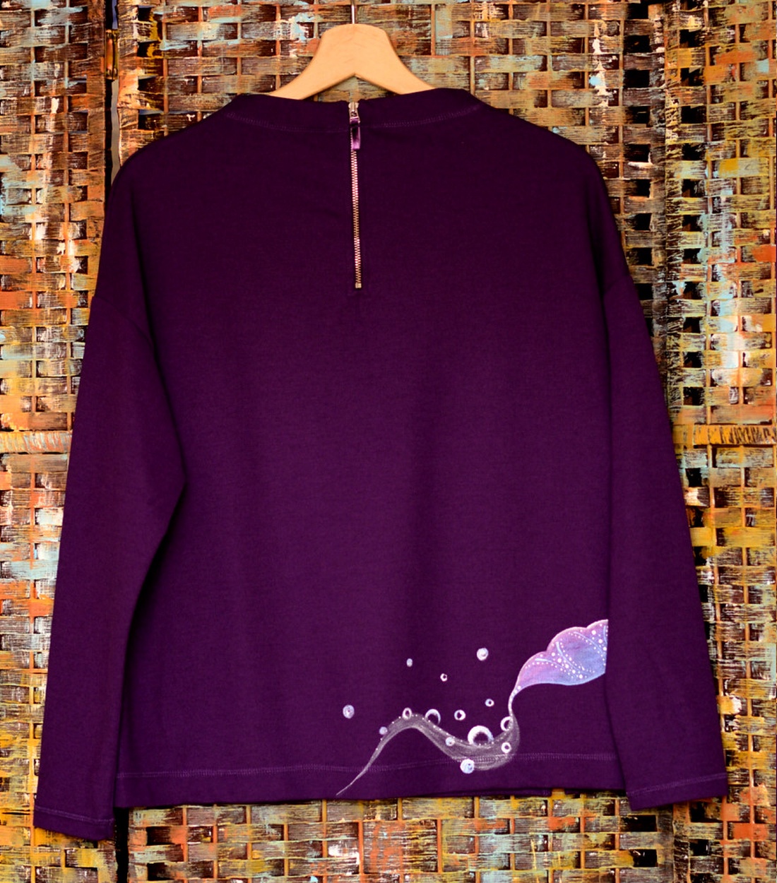 Bluza violet pictata, unicat - îmbrăcăminte și modă - haine damă - bluze damă - Artynos.ro