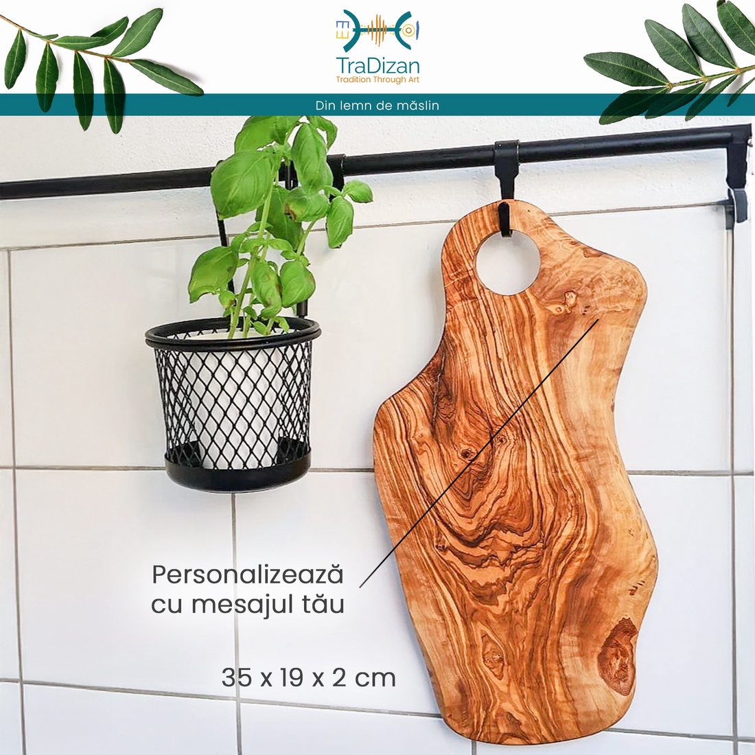 Tocător Master Chef din lemn de măslin 35 cm - casă & stil de viață - accesorii pentru echipamente de bucătărie - accesorii pentru coacere și gătit - tocător  - Artynos.ro