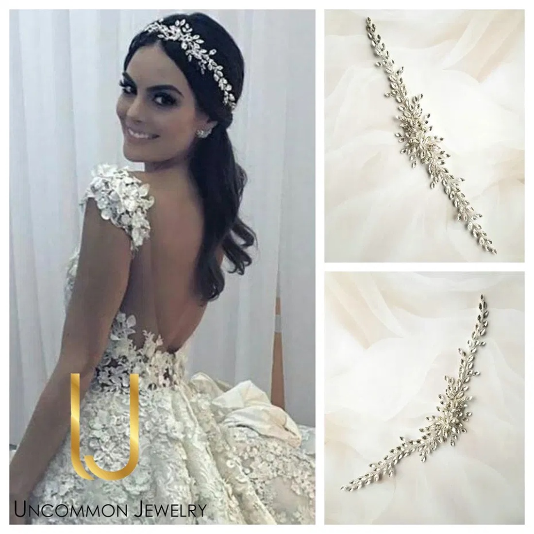 Diadema de lux cu cristale AMAL - accesorii nuntă - ornamente de păr de nuntă - accesorii păr nuntă - Artynos.ro