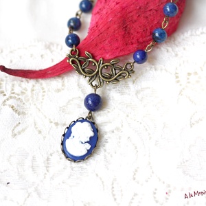 Colier choker cu camee si lapis lazuli - Artynos.ro