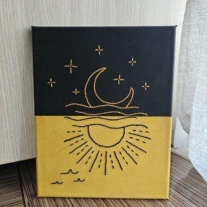 Tablou canvas Luna si Soarele, Accesorii locuință, Accesorii pentru decorat casa, Picturi murale, Tablouri/picturi pe pânză, Broderie, Pictură, ARTYNOS