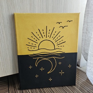 Tablou canvas Luna si Soarele - accesorii locuință - accesorii pentru decorat casa - picturi murale - tablouri/picturi pe pânză - Artynos.ro