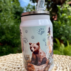 Termos personalizat 250 ml - România design urs - accesorii locuință - accesorii pentru echipamente de bucătărie - accesorii de servire - suporturi pahare - Artynos.ro