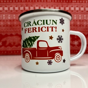 Cană din metal personalizată-Crăciuni fericit, Accesorii de Crăciun, Cadou tematic de Moș Crăciun, decorațiuni, Cadouri de Moș Crăciun, , ARTYNOS