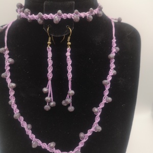 Set bijuterii Lavender feel (4 piese)  - accesorii nuntă - seturi bijuterii mireasă - set bijuterii de mireasă - Artynos.ro