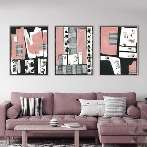 Set 3 Picturi abstracte acrilic pe hartie set 3 picturi pentru living room arta originala decoratiune interioara cadou, Arte vizuale și accesorii , Picturi, Pictură acrilică, Pictură, ARTYNOS