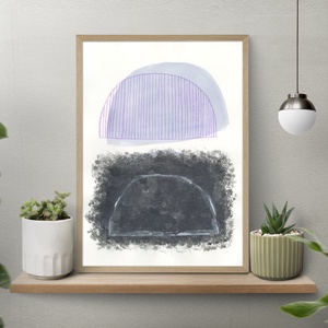 Print Acuarela pe hartie acuarela cadou inedit print abstract violet decoratiune interioara design interior poster alb, Accesorii locuință, Accesorii pentru decorat casa, Picturi murale, Postere, Fotografie, grafică, desen, ilustrație, Pictură, ARTYNOS