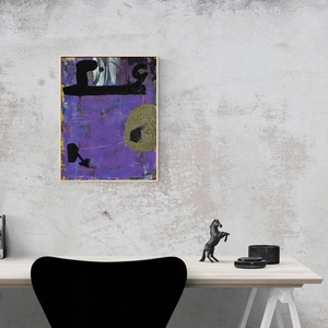 Tablou pictura abstracta pictura moderna in ulei print abstract violet ulei pe panza cadou decoratiune interiorioara - arte vizuale și accesorii  - picturi - pictură în ulei - Artynos.ro