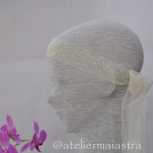 Esarfa dezgatit mireasa lata ivory margele cu aspect vintage, Accesorii nuntă, Accesorii pentru nuntă, Curele de nuntă, panglici, Broderie, Împletituri, broderie cu mărgele, ARTYNOS