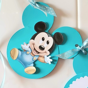 Ghirlanda personalizata cu nume baietel Mickey bleu, Jucării și echipamente pentru copii, Daruri de botez, Arta de hârtie, ARTYNOS