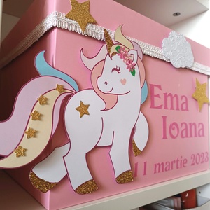 Cutie pentru dar botez fetițe Unicorn roz - jucării și echipamente pentru copii - daruri de botez - Artynos.ro