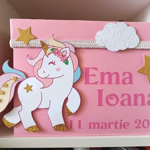 Cutie pentru dar botez fetițe Unicorn roz - jucării și echipamente pentru copii - daruri de botez - Artynos.ro