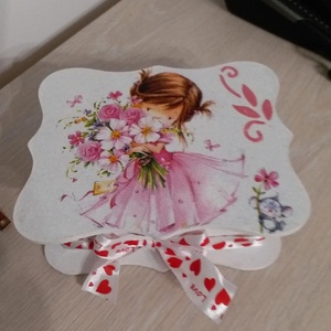 Caseta bijuterii fetita, Bijuterii, Suporturi bijuterii și cutie bijuterii, Cutii de bijuterii, Decoupage, transfer și tehnici șervețel, ARTYNOS