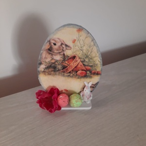 Decoratiune de Paste ou cu flori, Casă & Stil de viață, Accesorii pentru decorat casa, Decorațiuni de masă și decorațiuni pentru rafturi , Decorațiuni de masă, Decoupage, transfer și tehnici șervețel, ARTYNOS