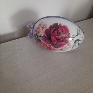 Decoratiune ou mare, cu flori rosii, Casă & Stil de viață, Accesorii pentru decorat casa, Decorațiuni de masă și decorațiuni pentru rafturi , Decorațiuni de masă, Decoupage, transfer și tehnici șervețel, ARTYNOS