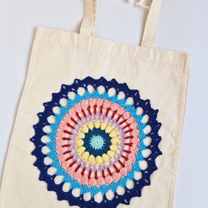 Plasă bumbac Colorful Mandala - geantă și husă - geantă pentru cumpărături - geantă shopper, geantă tote, geantă textilă - Artynos.ro