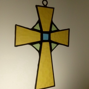 Crucifix Vitraliu Tiffany - accesorii de crăciun - accesorii pentru copt de crăciun - Artynos.ro