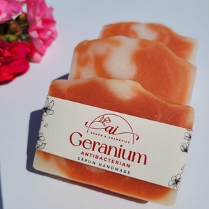 SAPUN NATURAL GERANIUM - ANTIBACTERIAN, Baie și Frumusețe, Materiale de îngrijire a sănătății, Fabricare de săpun, ARTYNOS