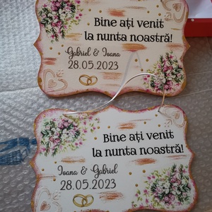 Placa  Bine ați venit  - accesorii nuntă - amintiri și cadouri de nuntă - cadouri de bun venit nuntă - Artynos.ro