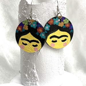 Set bijuterii unicat -pictat manual (motiv Frida Kahlo ) - accesorii nuntă - seturi bijuterii mireasă - set bijuterii de mireasă - Artynos.ro