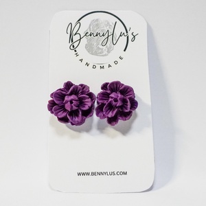 Cercei Handmade Lut Polimeric Bloom Purple - Studs, Bijuterii, Cercei, Cercei și ornamente pentru urechi, Altele, Confecționarea bijuteriilor, ARTYNOS