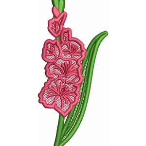 Semn de carte Gladiola, Cărți și creații cu tematică muzicală, cadouri, Semn de carte, Broderie, ARTYNOS