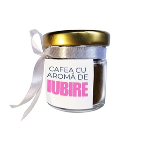 Marturie botez, borcanel cu cafea 42 ml, pentru fetite, eticheta personalizabila - jucării și echipamente pentru copii - daruri de botez - Artynos.ro