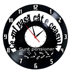 SUNT PENSIONAR- ceas de perete, Accesorii locuință, Accesorii pentru decorat casa, Decorațiuni de pereți, decorațiuni suspendate, Ceasuri de perete, , ARTYNOS