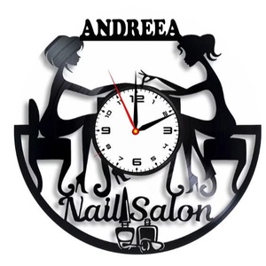 SALON MANICHIURA-ceas de perete(personalizabil) - accesorii locuință - accesorii pentru decorat casa - decorațiuni de pereți, decorațiuni suspendate - ceasuri de perete - Artynos.ro