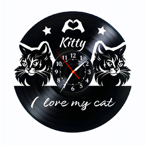 I LOVE MY CAT- ceas de perete  (personalizabil), Accesorii locuință, Accesorii pentru decorat casa, Decorațiuni de pereți, decorațiuni suspendate, Ceasuri de perete, , ARTYNOS