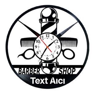 BARBERSHOP-ceas de perete (personalizabil) - accesorii locuință - accesorii pentru decorat casa - decorațiuni de pereți, decorațiuni suspendate - ceasuri de perete - Artynos.ro