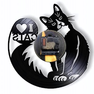 I LOVE CATS-ceas de perete - casă & stil de viață - accesorii pentru decorat casa - decorațiuni de pereți, decorațiuni suspendate - ceasuri de perete - Artynos.ro