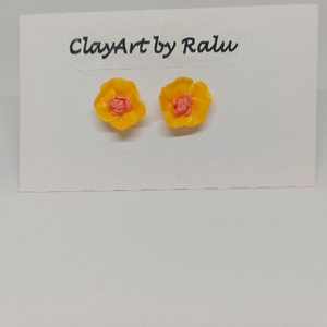 Cercei handmade Flower Delight, ClayArt by Ralu - Artynos.ro