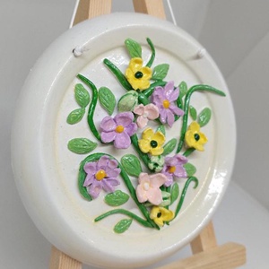 Decoratiune handmade birou/casa, Flower Mix, ClayArt by Ralu - Artynos.ro