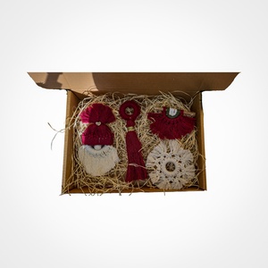 Set 4 ornamente macrame - accesorii de crăciun - decorațiuni de crăciun de casă - decorațiuni pentru pomul de crăciun - Artynos.ro