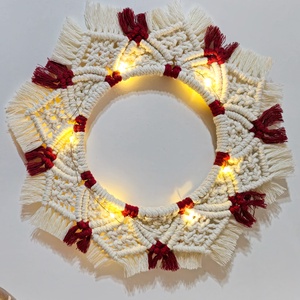 Coroniță de Crăciun din macrame , Accesorii de Crăciun, Decorațiuni de Advent, Coroniță Advent, Înnoda, ARTYNOS