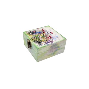 Cutie lemn cu flori de camp, decorata manual, unicat, Bijuterii, Suporturi bijuterii și cutie bijuterii, Cutii de bijuterii, Decoupage, transfer și tehnici șervețel, ARTYNOS