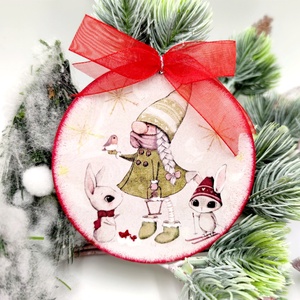 Glob Craciun, seria Craciunul gnomilor 10, 4295, Accesorii de Crăciun, Decorațiuni de Crăciun de casă, Decorațiuni pentru pomul de Crăciun, Decoupage, transfer și tehnici șervețel, ARTYNOS