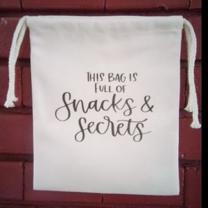 Saculet Snacks and Secrets, Geantă și husă, Geantă pentru cumpărături, Geantă shopper, geantă tote, geantă textilă, Decoupage, transfer și tehnici șervețel, ARTYNOS