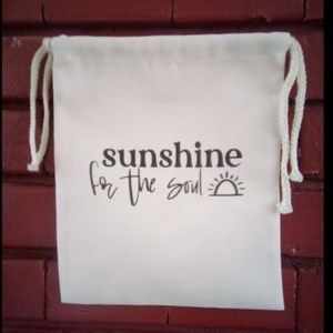 Saculet Sunshine for the Soul, Geantă și husă, Geantă pentru cumpărături, Geantă shopper, geantă tote, geantă textilă, Decoupage, transfer și tehnici șervețel, ARTYNOS