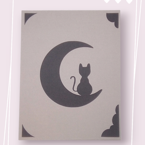 Felicitare 'Cat on the Moon' - casă & stil de viață - papetărie de hârtie - invitații - Artynos.ro