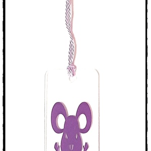 Semn de carte 'Scary Purple Mouse'', Casă & Stil de viață, Accesorii pentru decorat casa, Halloween - tot ce ai nevoie pentru petrecere!, Ornamente de Halloween, Decoupage, transfer și tehnici șervețel, ARTYNOS