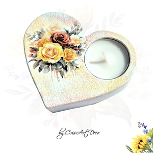 Suport decorativ pentru lumanare - buchet de trandafiri 114005, Accesorii locuință, Lumânări, parfumuri, arome, Suport lumânări, Decoupage, transfer și tehnici șervețel, ARTYNOS